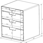 Organiseur de Comptoir Empilable à 4 Tiroirs Transparent - Brightroom™ : Organiseur de Salle de Bain et Maquillage, Matériau PET, 20,37 cm de Hauteur