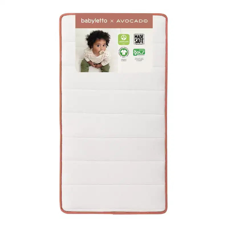 Babyletto Babyletto x Avocado Organic Crib Mattress 2-Stage and 100% Nontoxic - White