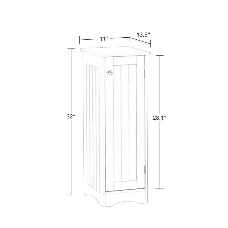 Armoire de rangement étroite à une porte RiverRidge Ashland pour salle de bain et buanderie avec étagères réglables - Blanche