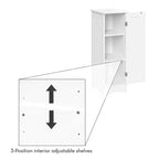 Armoire de rangement étroite à une porte RiverRidge Ashland pour salle de bain et buanderie avec étagères réglables - Blanche