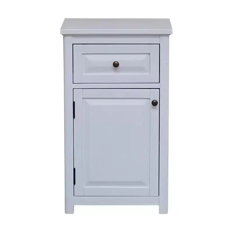 Alaterre Furniture Dorset, tour de rangement de salle de bain avec étagères supérieures ouvertes, meuble bas et tiroir : Tour de rangement en bois massif