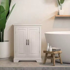 Teamson Home Armoire de rangement au sol Shea à deux portes Blanc - Elegant Home Fashions : Meuble de rangement en MDF autoportant
