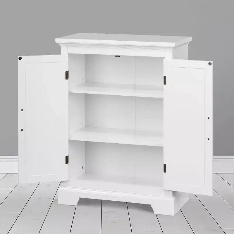 Teamson Home Armoire de rangement au sol Shea à deux portes Blanc - Elegant Home Fashions : Meuble de rangement en MDF autoportant