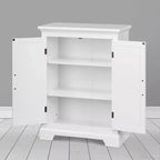 Teamson Home Armoire de rangement au sol Shea à deux portes Blanc - Elegant Home Fashions : Meuble de rangement en MDF autoportant