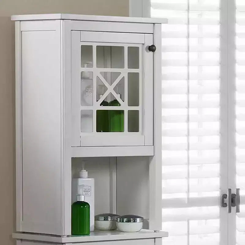 Meuble de rangement de salle de bain de luxe Alaterre Furniture 17 po x 29 po, blanc