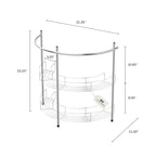 Organisateur pour lavabo sur pied en acier inoxydable – Hastings Home : Rangement de salle de bain en métal à 2 étagères, assemblage sans outils