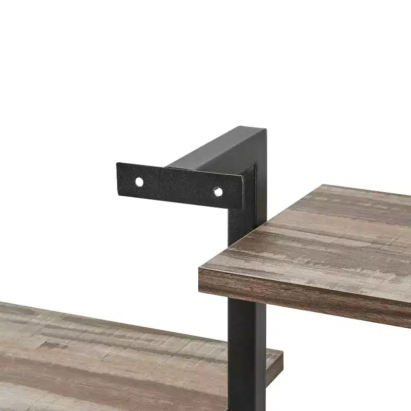 Étagère murale verticale 4 niveaux Sienna Noir/Rustique - Danya B. : Cadre en fer industriel, Surface laminée