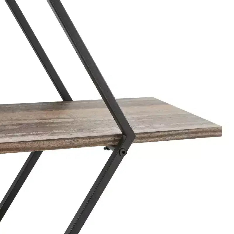 Danya B. Étagère murale triple diamant croisé Antigua noir/rustique : Cadre en fer laminé, supports de fixation inclus