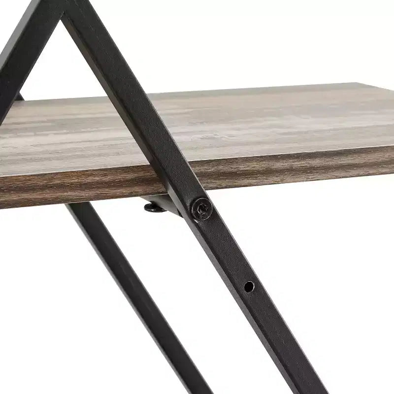 Danya B. Étagère murale triple diamant croisé Antigua noir/rustique : Cadre en fer laminé, supports de fixation inclus