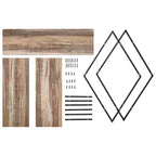 Danya B. Étagère murale triple diamant croisé Antigua noir/rustique : Cadre en fer laminé, supports de fixation inclus