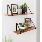 Kate & Laurel All Things Decor, lot de 2 étagères murales en bois Solomon, 68,6 x 21,1 cm, marron/noir : cadre en métal, aucun assemblage requis