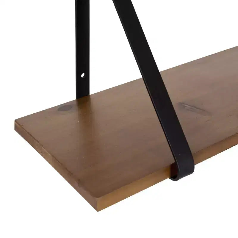 Kate & Laurel All Things Decor, lot de 2 étagères murales en bois Solomon, 68,6 x 21,1 cm, marron/noir : cadre en métal, aucun assemblage requis