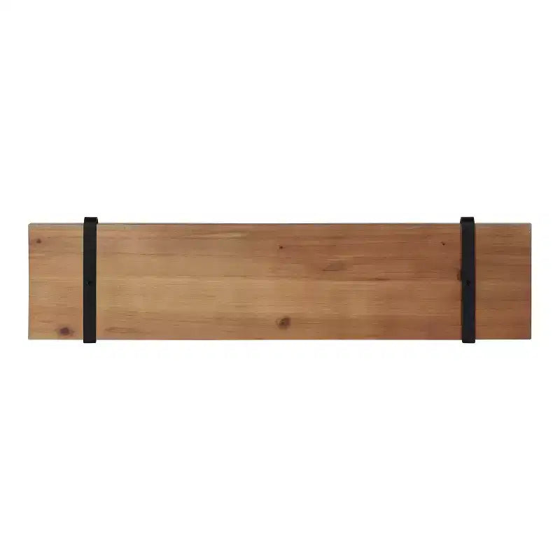Kate & Laurel All Things Decor, lot de 2 étagères murales en bois Solomon, 68,6 x 21,1 cm, marron/noir : cadre en métal, aucun assemblage requis