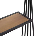 Étagère murale suspendue Nevin 23 po x 30 po marron rustique/noir – Kate and Laurel : Cadre en métal, 3 étagères ouvertes