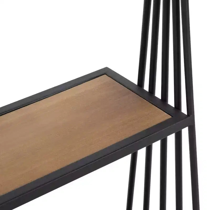 Étagère murale suspendue Nevin 23 po x 30 po marron rustique/noir – Kate and Laurel : Cadre en métal, 3 étagères ouvertes