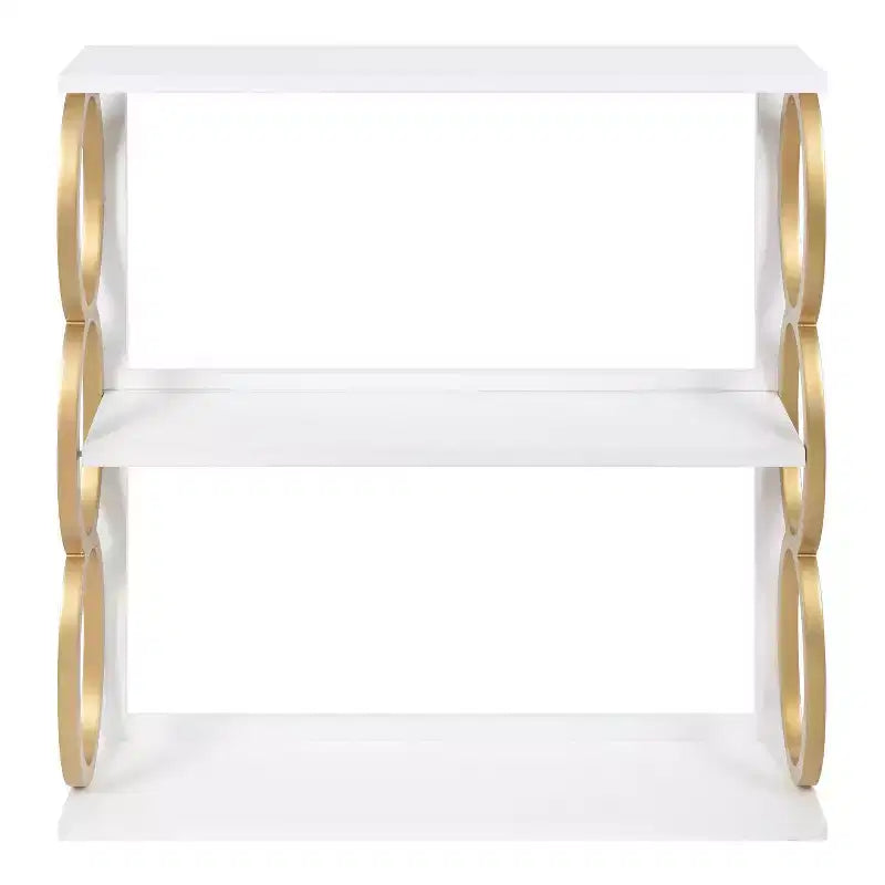 Étagère en bois à 3 niveaux blanc 28" x 8" x 31" Ring - Kate & Laurel All Things Decor : Rangement décoratif Mid-Century