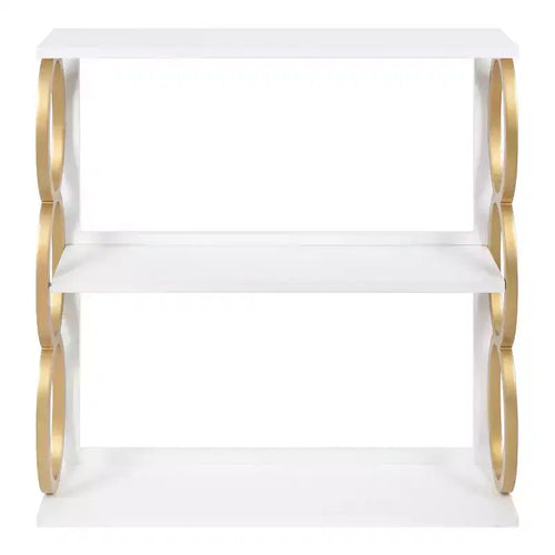 Étagère en bois à 3 niveaux blanc 28" x 8" x 31" Ring - Kate & Laurel All Things Decor : Rangement décoratif Mid-Century