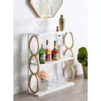 Étagère en bois à 3 niveaux blanc 28" x 8" x 31" Ring - Kate & Laurel All Things Decor : Rangement décoratif Mid-Century
