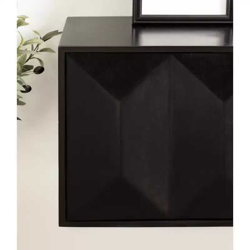 Kate & Laurel All Things Decor Armoire murale deux portes Ranier noire 30 po x 10 po x 14 po