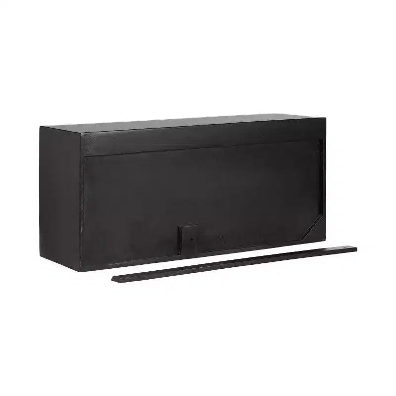 Kate & Laurel All Things Decor Armoire murale deux portes Ranier noire 30 po x 10 po x 14 po