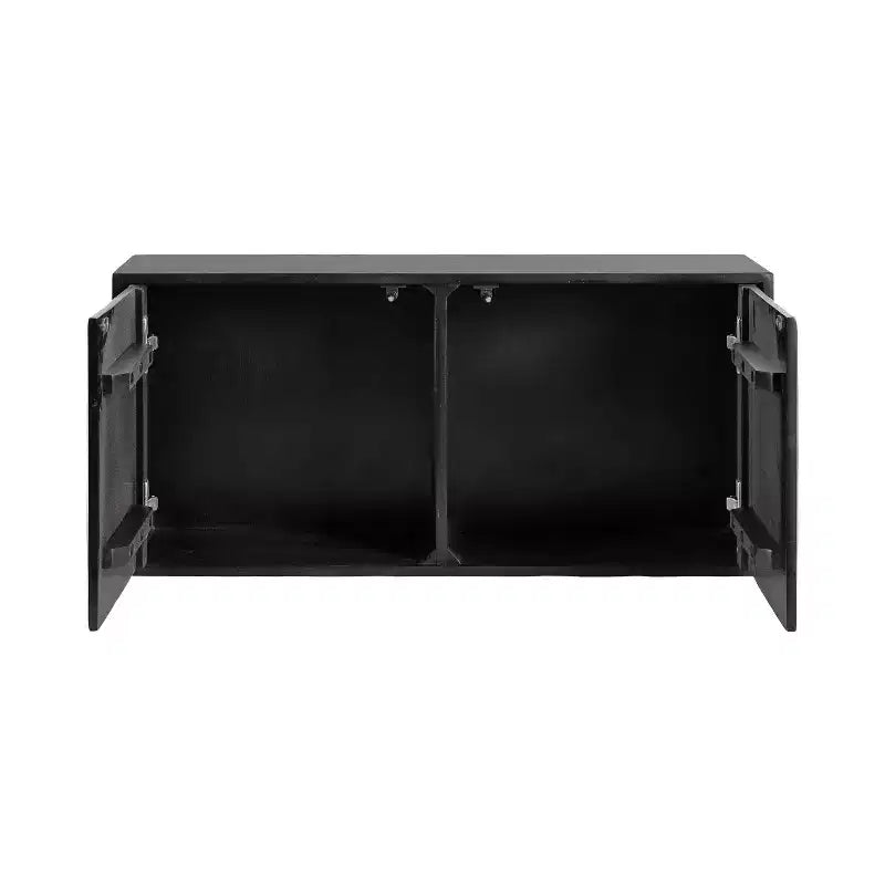 Kate & Laurel All Things Decor Armoire murale deux portes Ranier noire 30 po x 10 po x 14 po