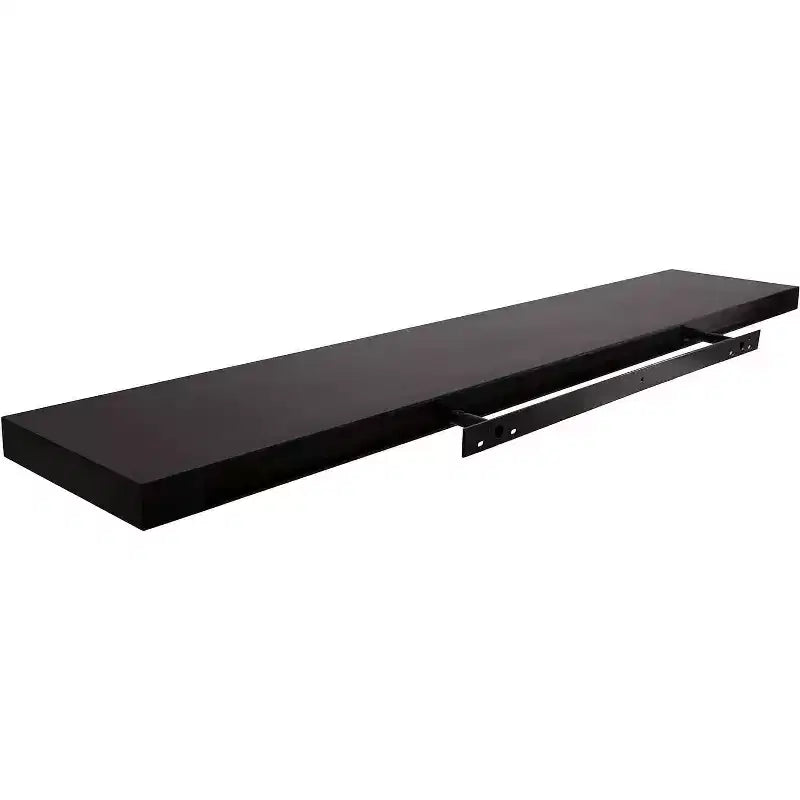 Kiera Grace Aberg Étagère murale flottante noire 47"x9" : DEL intégrée, activation tactile, composite de MDF