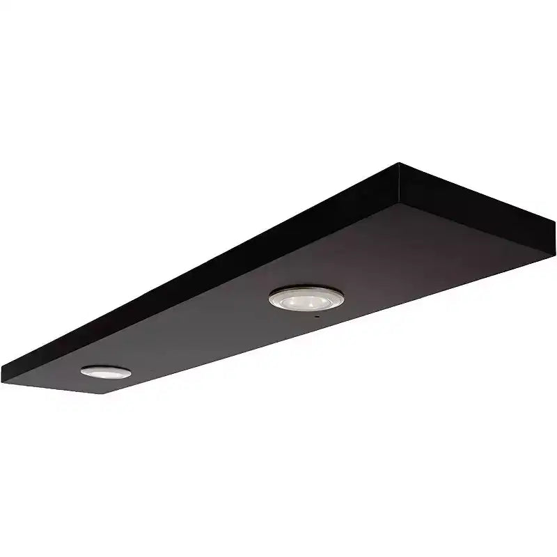 Kiera Grace Aberg Étagère murale flottante noire 47"x9" : DEL intégrée, activation tactile, composite de MDF