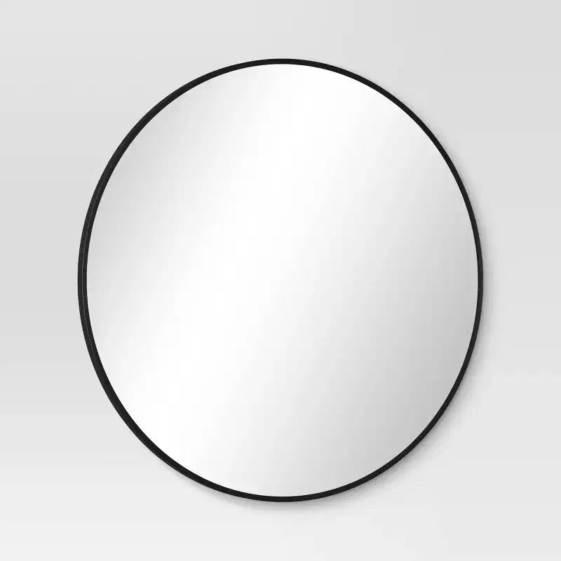 Miroir rond en métal noir 28 po - Room Essentials™