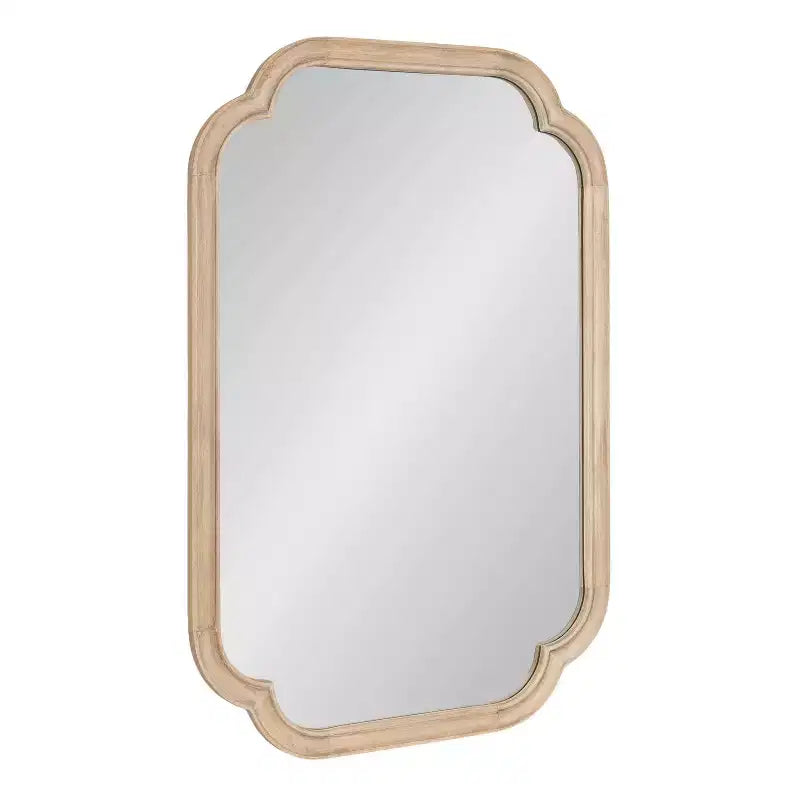Kate & Laurel All Things Decor 24"X36" Glenby Scallop Wall Mirror Natural