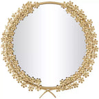 Miroir mural 3D métal floral doré - CosmoLiving by Cosmopolitan : Entrée, style traditionnel, aucun assemblage requis