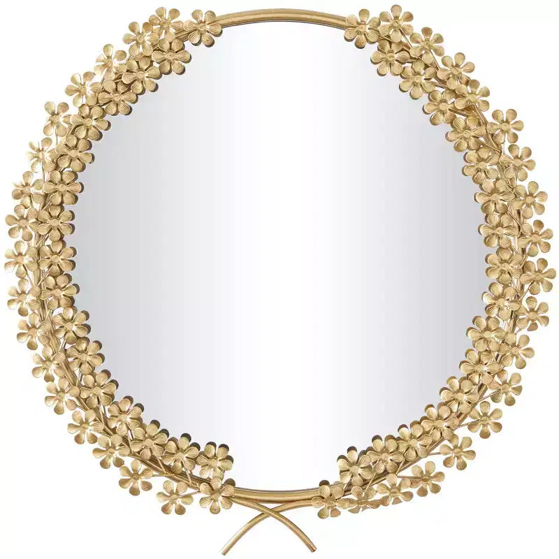 Miroir mural 3D métal floral doré - CosmoLiving by Cosmopolitan : Entrée, style traditionnel, aucun assemblage requis