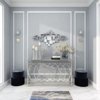Miroir mural géométrique en verre Olivia & May 48"X21" avec miroirs carrés, argenté