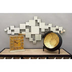 Miroir mural géométrique en verre Olivia & May 48"X21" avec miroirs carrés, argenté