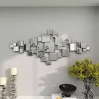 Miroir mural géométrique en verre Olivia & May 48"X21" avec miroirs carrés, argenté
