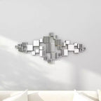 Miroir mural géométrique en verre Olivia & May 48"X21" avec miroirs carrés, argenté
