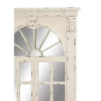 Miroir mural inspiré des carreaux de fenêtre en bois avec haut arqué et crème vieilli - Olivia & May : style vintage, aucun assemblage requis