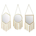 Farmhouse Metal Wall Mirror Gold Set of 3 - Olivia & May: Iron Frame, Novelty Shape, No Assembly Required