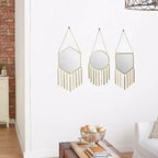 Miroir Mural en Métal Ferme Doré Lot de 3 - Olivia & May : Cadre en Fer, Forme Originale, Aucun Assemblage Requis