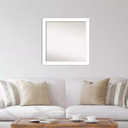 Miroir mural biseauté de 30 po x 30 po, sans biseau, blanc - Amanti Art