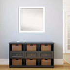 Miroir mural biseauté de 30 po x 30 po, sans biseau, blanc - Amanti Art