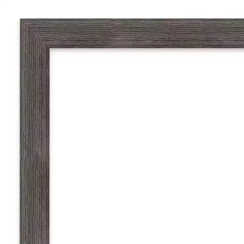 Miroir pleine longueur à rayures, encadré de bois, 17"x51", à suspendre à la porte, gris plomb - Amanti Art : Fixation murale, aucun assemblage requis