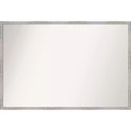 37" x 25" Non-Beveled Shiplap White Narrow Wood Bathroom Wall Mirror - Amanti Art: Modern Rectangle, Includes Mounting Hardware