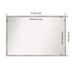 Miroir mural de salle de bain étroit en bois blanc Shiplap sans biseau 37 po x 25 po - Amanti Art : Rectangle moderne, Quincaillerie de montage incluse
