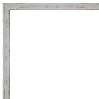 Miroir mural de salle de bain étroit en bois blanc Shiplap sans biseau 37 po x 25 po - Amanti Art : Rectangle moderne, Quincaillerie de montage incluse