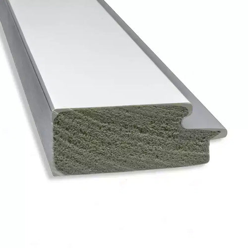 Miroir mural de salle de bain encadré Eva blanc argent 45 po x 35 po - Amanti Art : Rectangulaire moderne, biseauté, cadre en bois, mural