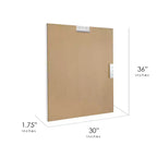 Miroir mural rectangulaire moderne 30" x 36" Spectrum Chrome - Head West : Cadre métallique, fixation incluse