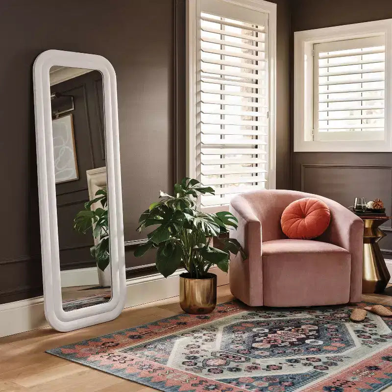 Miroir pleine longueur texturé 25"x65" blanc - Threshold™