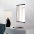 Miroir mural rectangulaire Reese 35,75"x23,5" Howard Elliott avec cadre en marbre noir