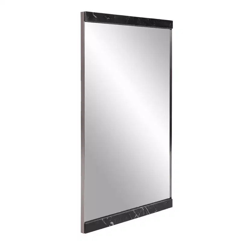 Miroir mural rectangulaire Reese 35,75"x23,5" Howard Elliott avec cadre en marbre noir