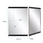 Miroir mural rectangulaire Reese 35,75"x23,5" Howard Elliott avec cadre en marbre noir